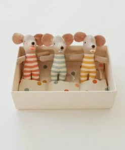 Maileg Baby Mice Triplet Toys In Matchbox