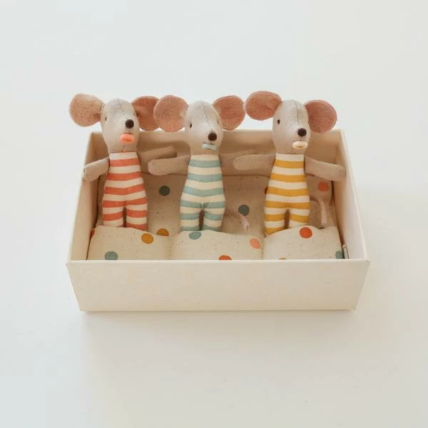 Maileg Baby Mice Triplet Toys In Matchbox
