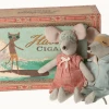 Maileg Mum and Dad Mice in A Cigarbox