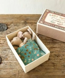 Maileg Baby Mice Twin Toys In Matchbox