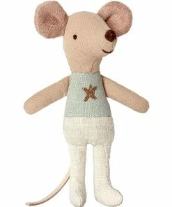 Maileg Little Brother Mouse In A Matchbox Star Vest