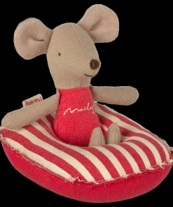 Maileg Rubber Boat Small Mouse Red Stripe