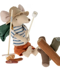 Maileg Blue and Cream Stripe T-Shirt Big Brother Hiker Mouse