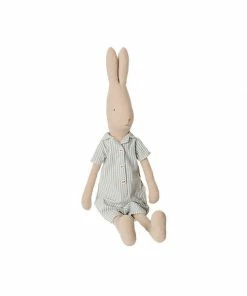 Maileg - Size 4 Rabbit In Blue Striped Pyjamas