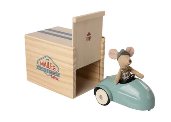 Maileg Mouse Car With Garage - Blue