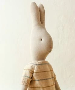 Maileg Rabbit Toy With Check Trousers & Knitted Sweater - Size 5