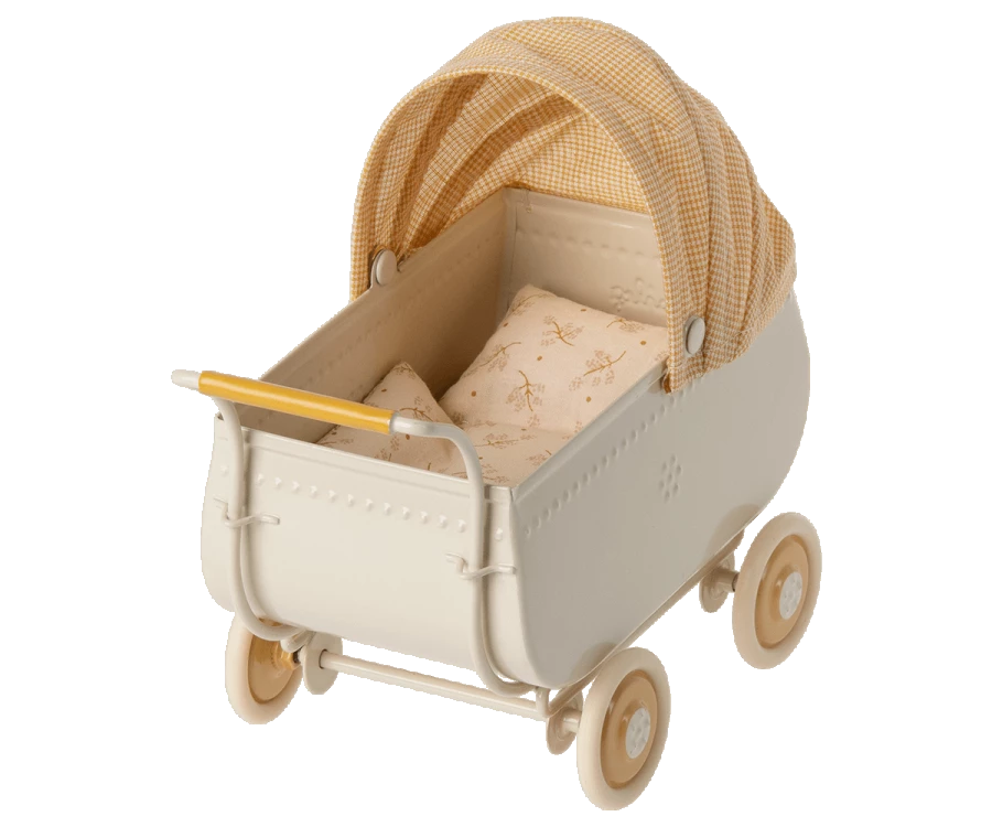 Maileg Yellow Pram, Micro - Toy