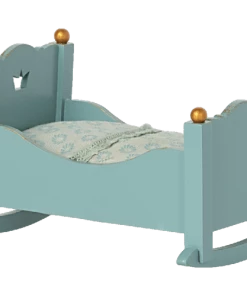 Maileg Cradle Baby Mouse Blue