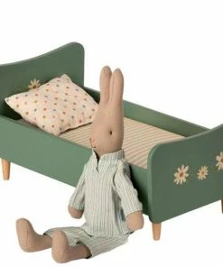 Maileg Mini Wooden Bed Mint Blue
