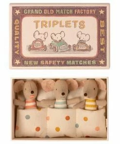 Maileg Drillinge Babymause In Streichholzschachtel