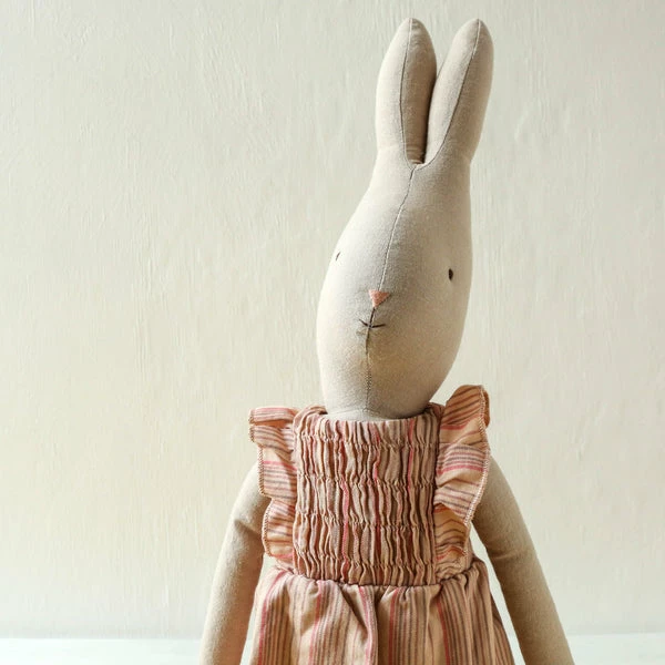 Maileg Rabbit In Striped Jumpsuit - Size 5