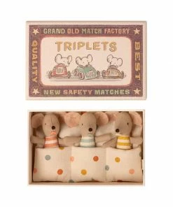 Maileg Baby Mice - Triplets In A Matchbox