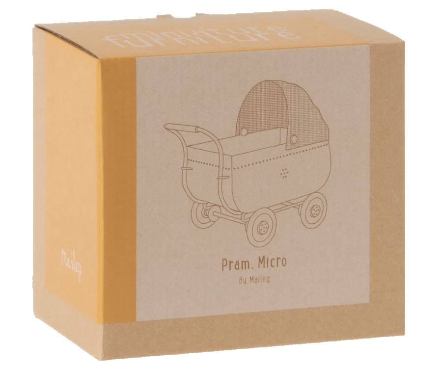 Maileg Yellow Pram, Micro - Toy