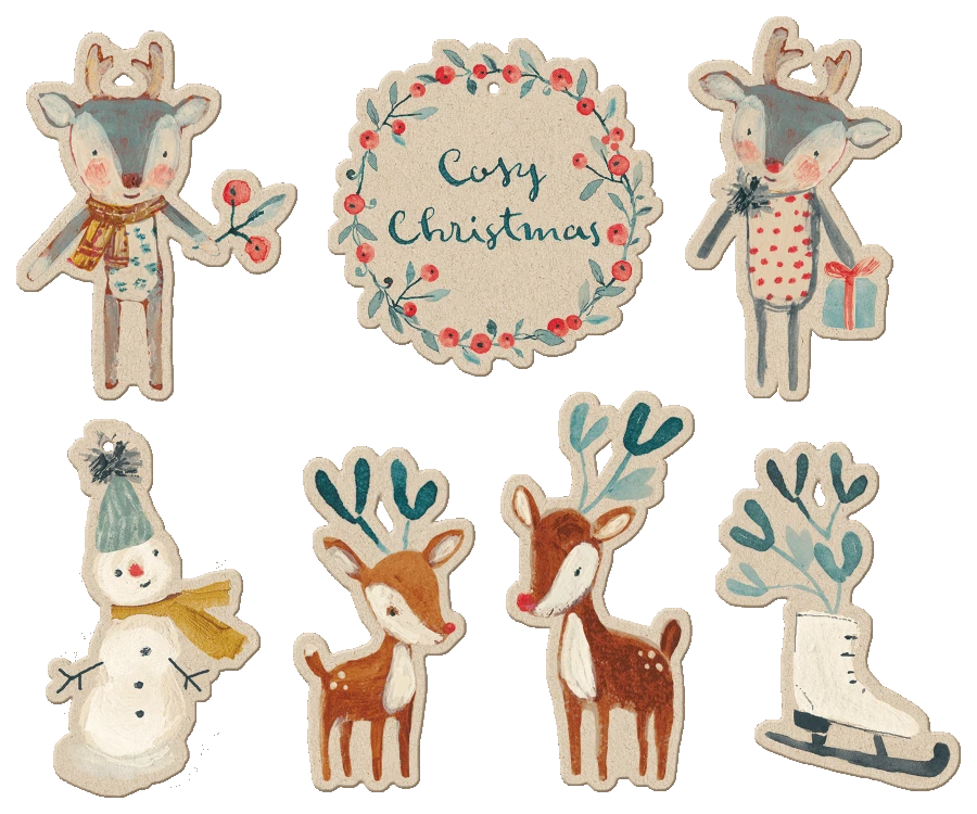 Maileg Cosy Christmas Gift Tags 14 Pieces
