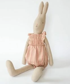 Maileg Rabbit In Striped Jumpsuit - Size 5