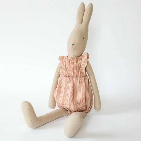 Maileg Rabbit In Striped Jumpsuit - Size 5