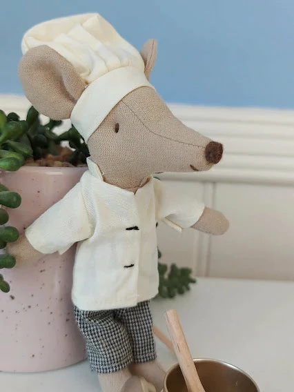Maileg Chef Mouse With Soup Pot And Spoon