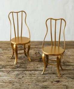Maileg Vintage Golden Chair Pair For Mice