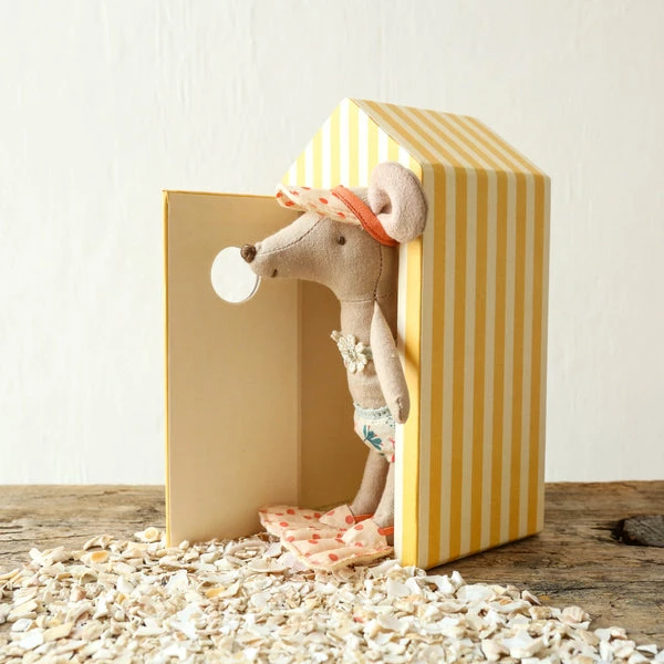 Maileg Beach Mice - Big Sister In Cabin De Plage Toy