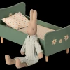 Maileg Wooden Bed Mini Mint Blue