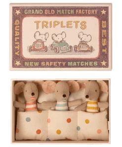 Maileg Triplets - Baby Mice In A Matchbox
