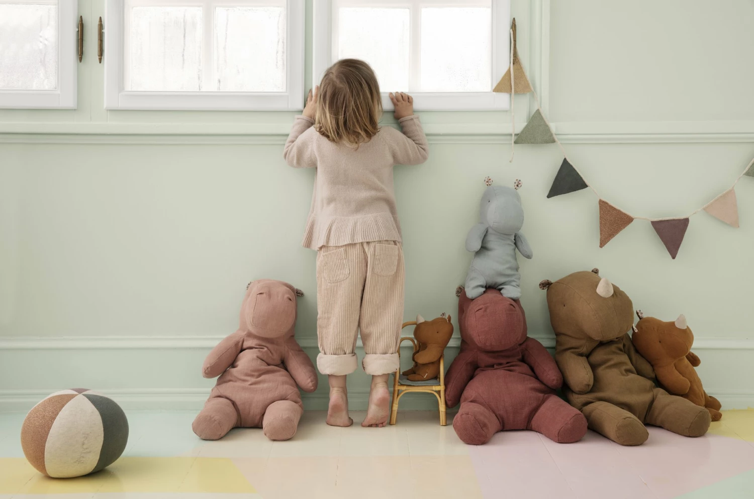 Maileg Safari Friends Medium Hippo Dusty Yellow