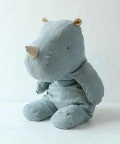 Maileg Large Rhino Toy Dusty Blue