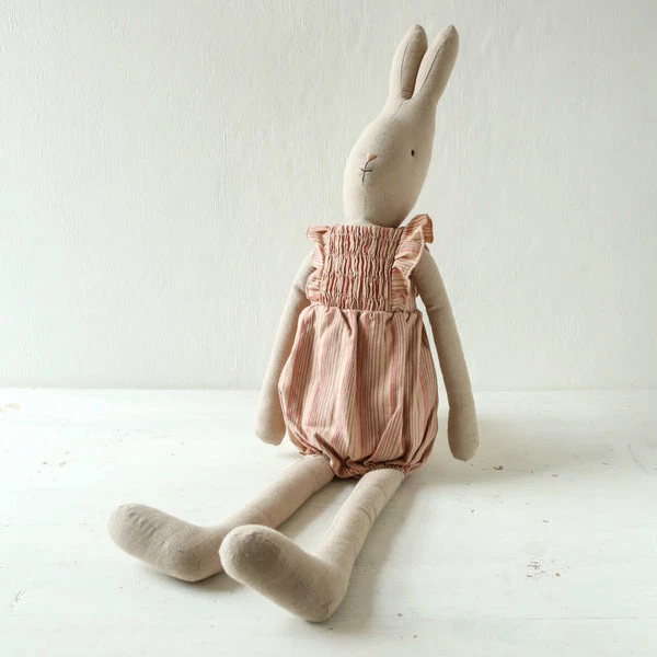 Maileg Rabbit In Striped Jumpsuit - Size 5