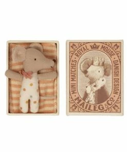 Maileg Baby Mouse In Matchbox Sleepy Wakey Girl