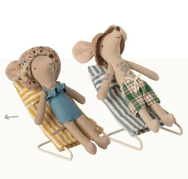 Maileg Beach Collection Sun Chairs Mice