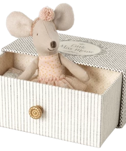 Maileg Little Sister Dance Mouse In Daybed