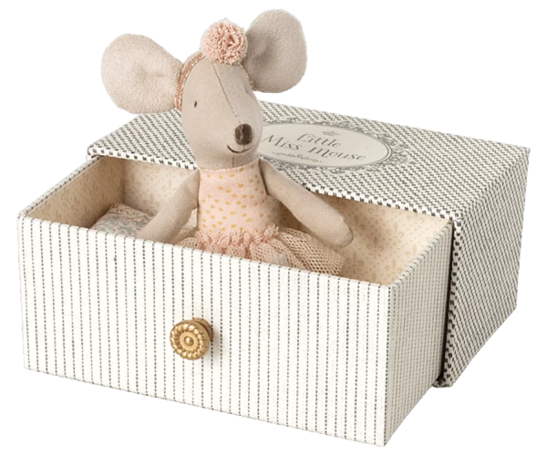 Maileg Little Sister Dance Mouse In Daybed