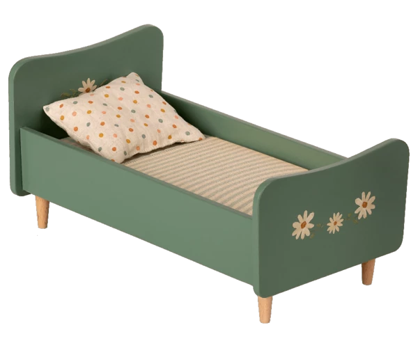 Maileg Wooden Bed Mini Mint Blue