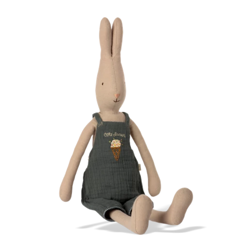 Maileg Rabbit in Green Overalls Size 3
