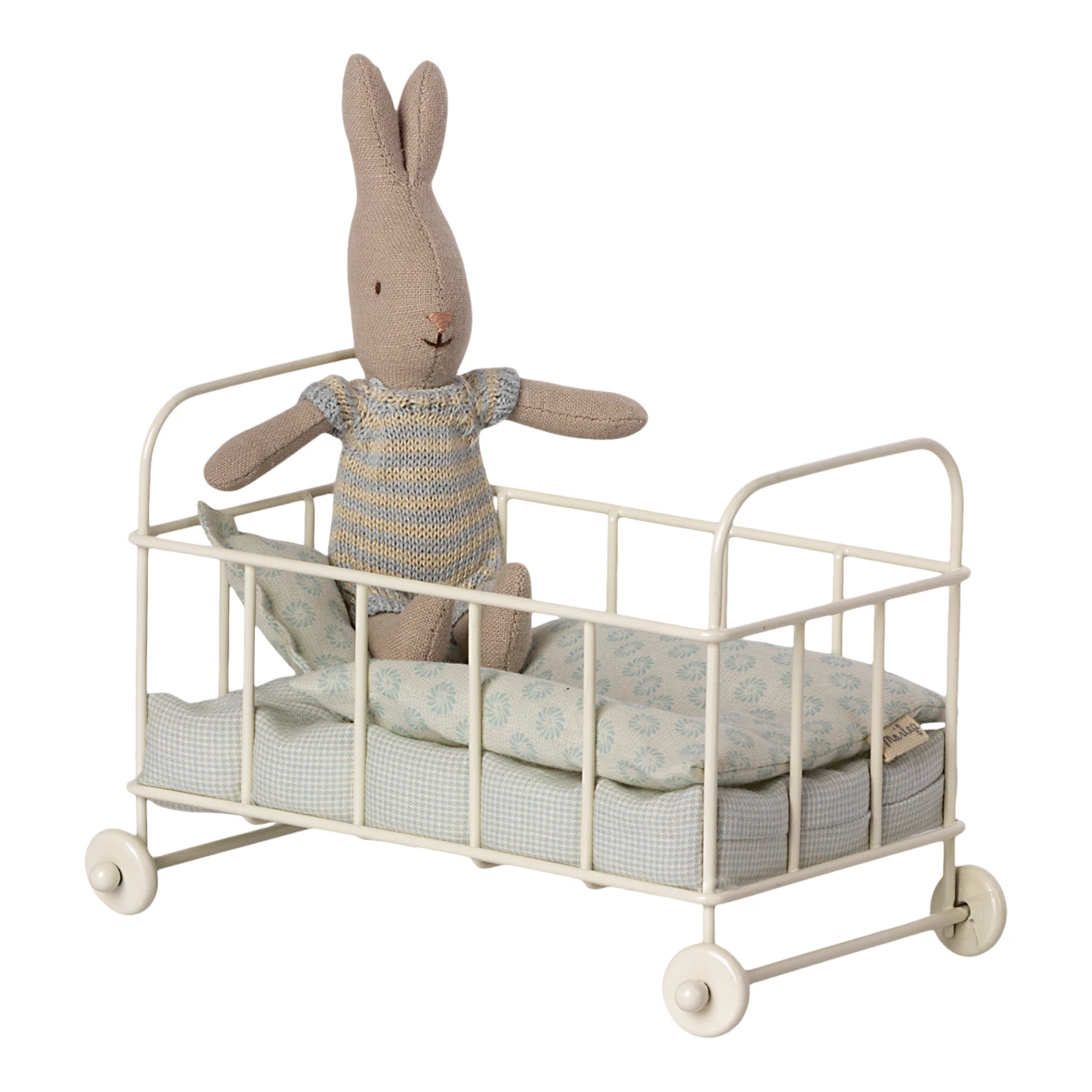 Maileg Cot Bed, Micro - Powder Blue