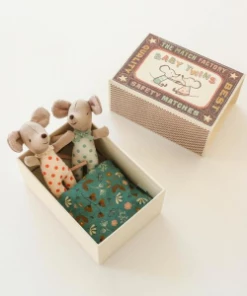 Maileg Baby Mice Twin Toys In Matchbox
