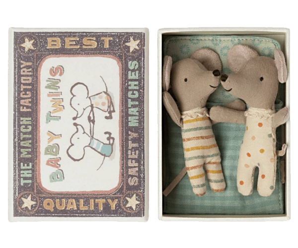 Maileg Twin Baby Mice In Matchbox