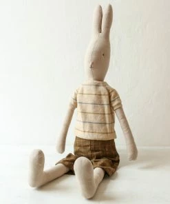 Maileg Rabbit Toy With Check Trousers & Knitted Sweater - Size 5