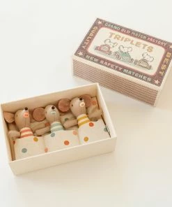 Maileg Baby Mice Triplet Toys In Matchbox