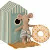 Maileg Little Brother Mouse In His Beach Cabin Toy