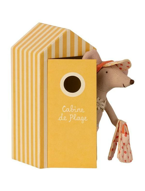 Maileg Beach Mice Big Sister In Cabine De Plage