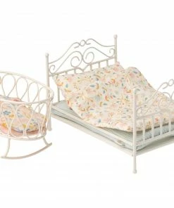 Maileg Cradle With Sleeping Bag Micro Off White