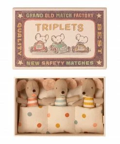 Maileg Triplets - Baby Mice in Matchbox