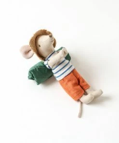 Maileg New Hiker Mouse - Big Brother With Sleeping Bag