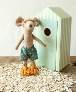 Maileg Beach Mice - Big Brother In Cabin De Plage Toy