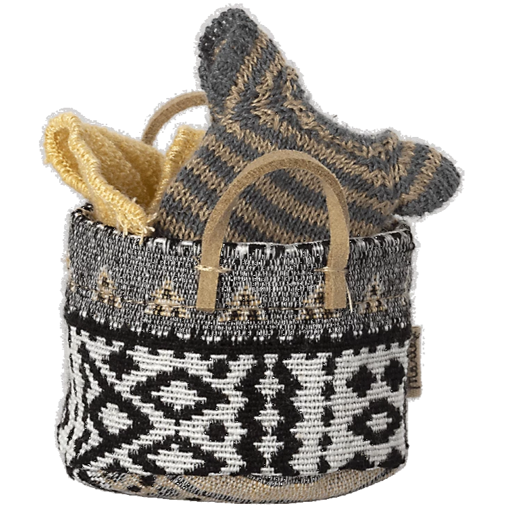 Maileg Cesto Piccolo Per La Casa Dei Topolini - Bianco E Nero
