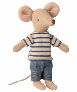 Maileg Big Brother Mouse In A Matchbox - Blue Stripe