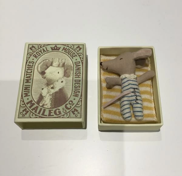 Maileg Sleepy Wakey Mouse In Matchbox
