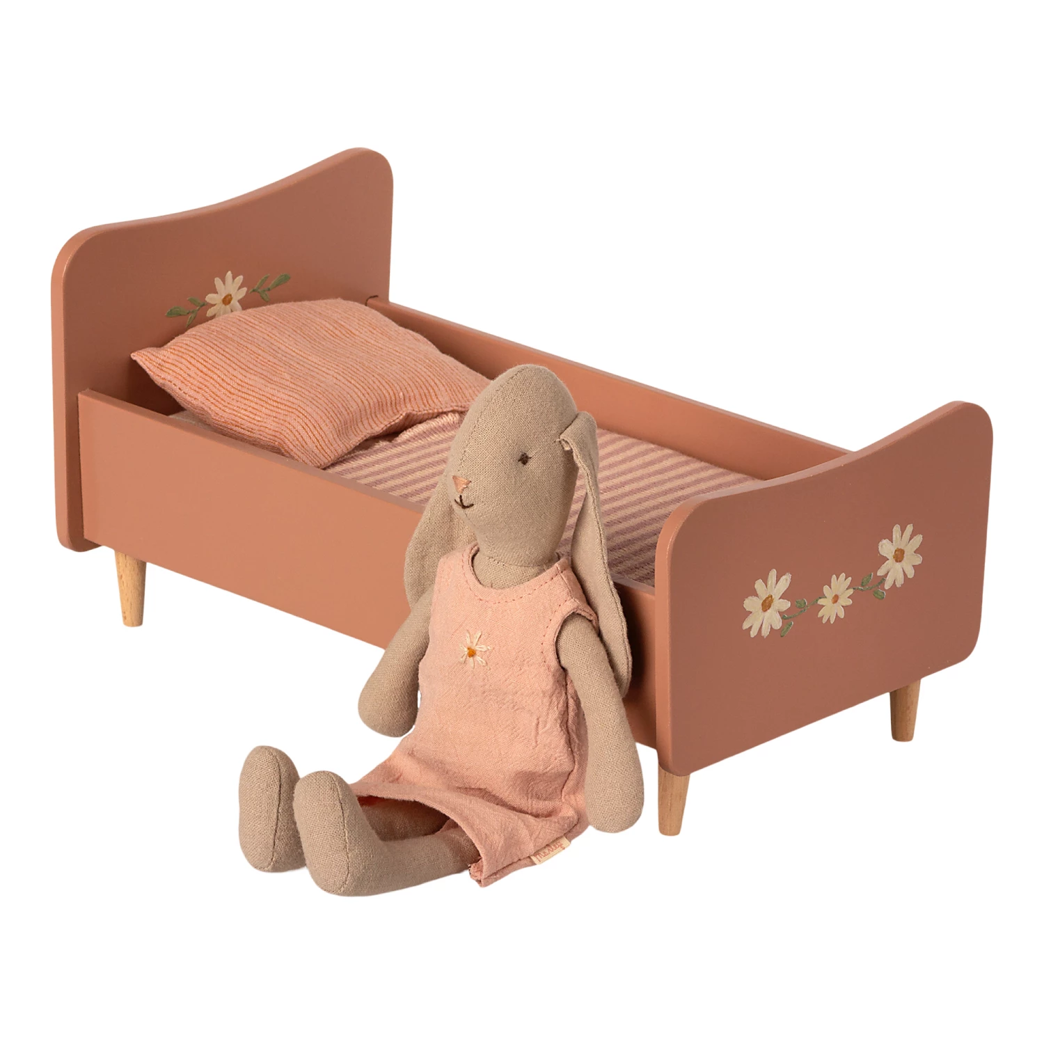 Maileg Wooden Bed - for Mini Mice and Rabbits - Rose Pink