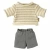 Maileg Light Blue and Natural Shirt and Shorts for Junior Teddy